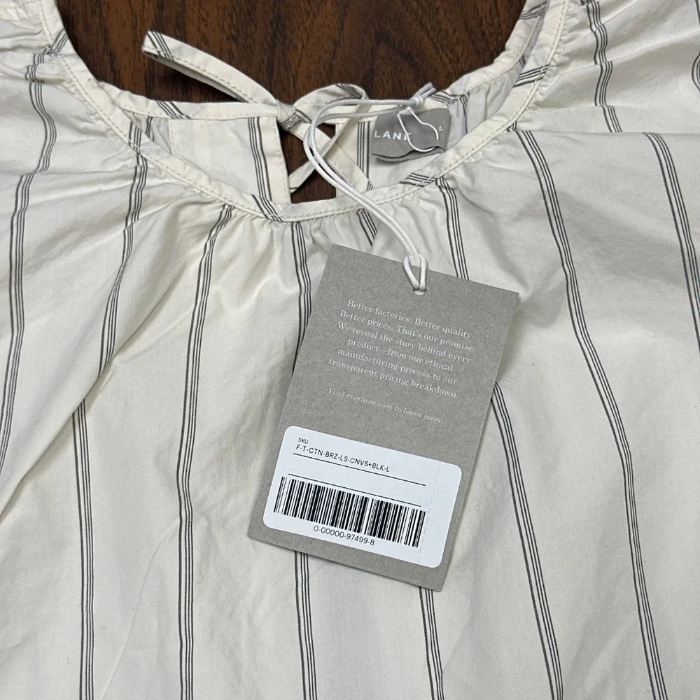 NWT - Everlane Tie Back Blouse - Sz L - Picture 2 of 4